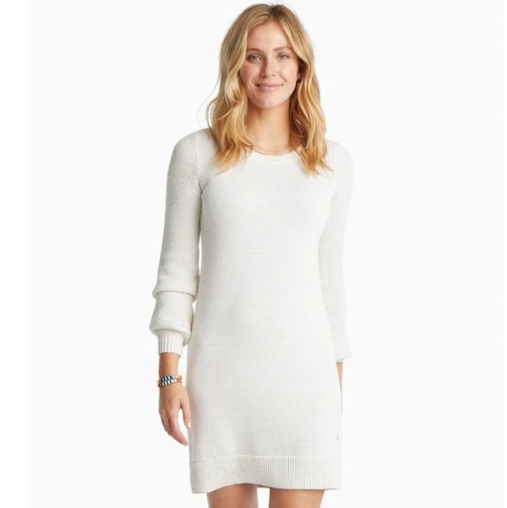 Southern Tide Ivory Long-Sleeve Knit Sweater Dress